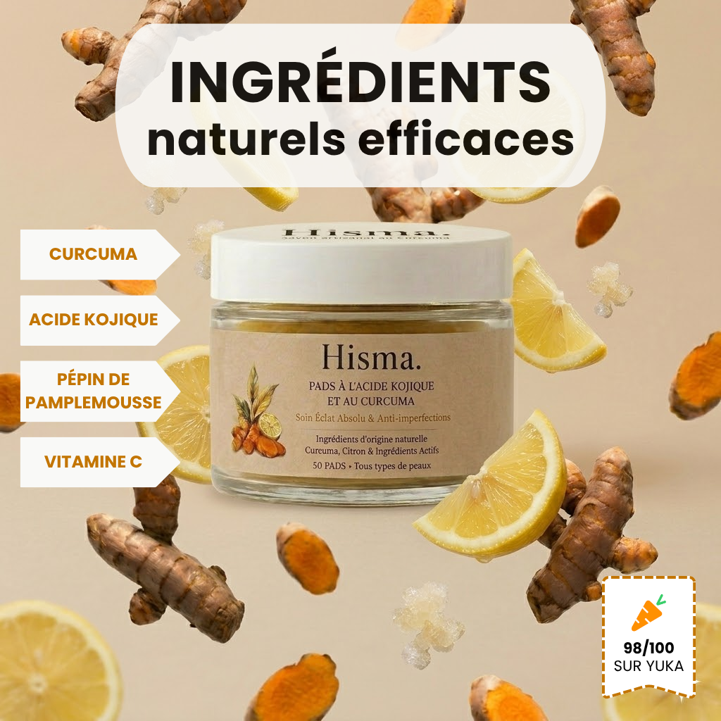 Hisma - 50 Cotons Anti-Imperfections au Curcuma
