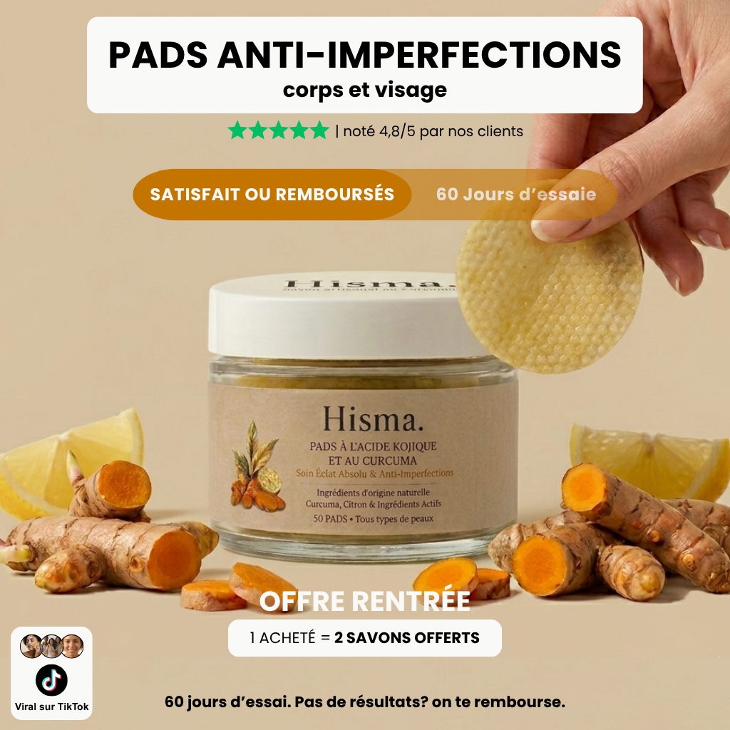 Hisma - 50 Cotons Anti-Imperfections au Curcuma